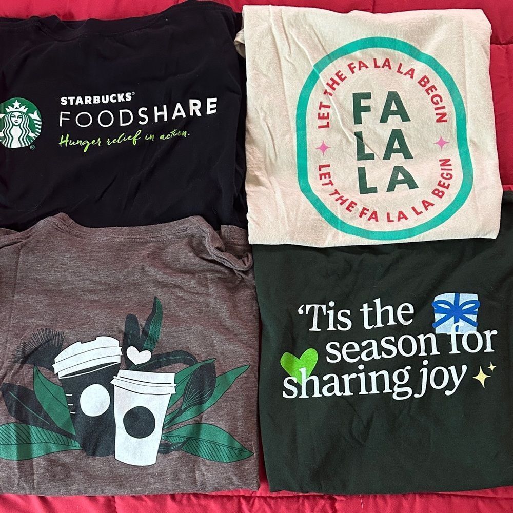 Starbucks Barista T-Shirts - Set of 4 - Sizes S and M